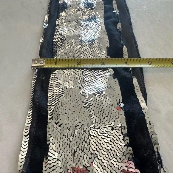 New without tags ~Vtg GAP Black and Silver Sequin Scarf - Picture 9 of 12